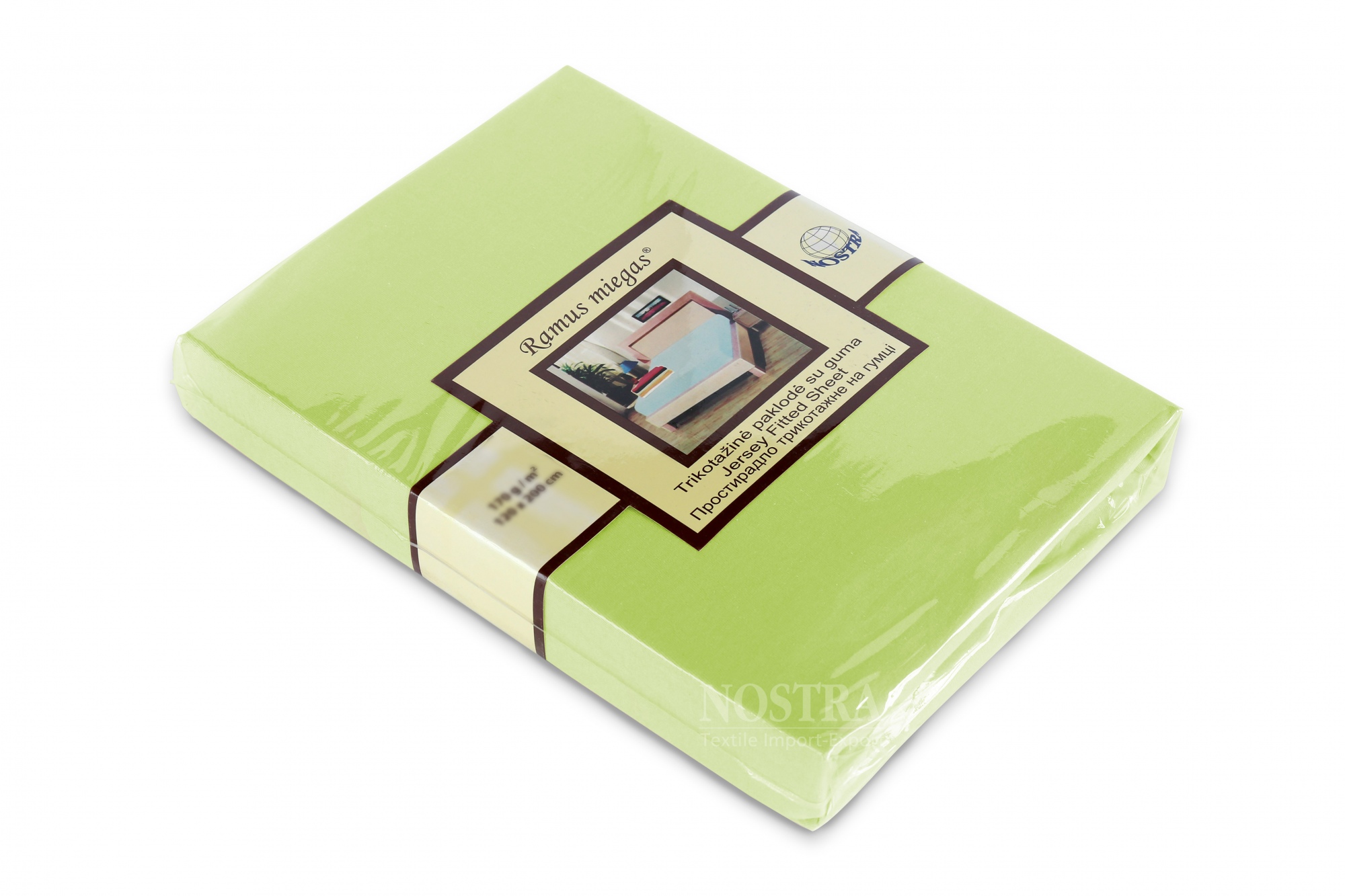 Fitted sheet light green Простыня на резинке трикотаж Салатовая.