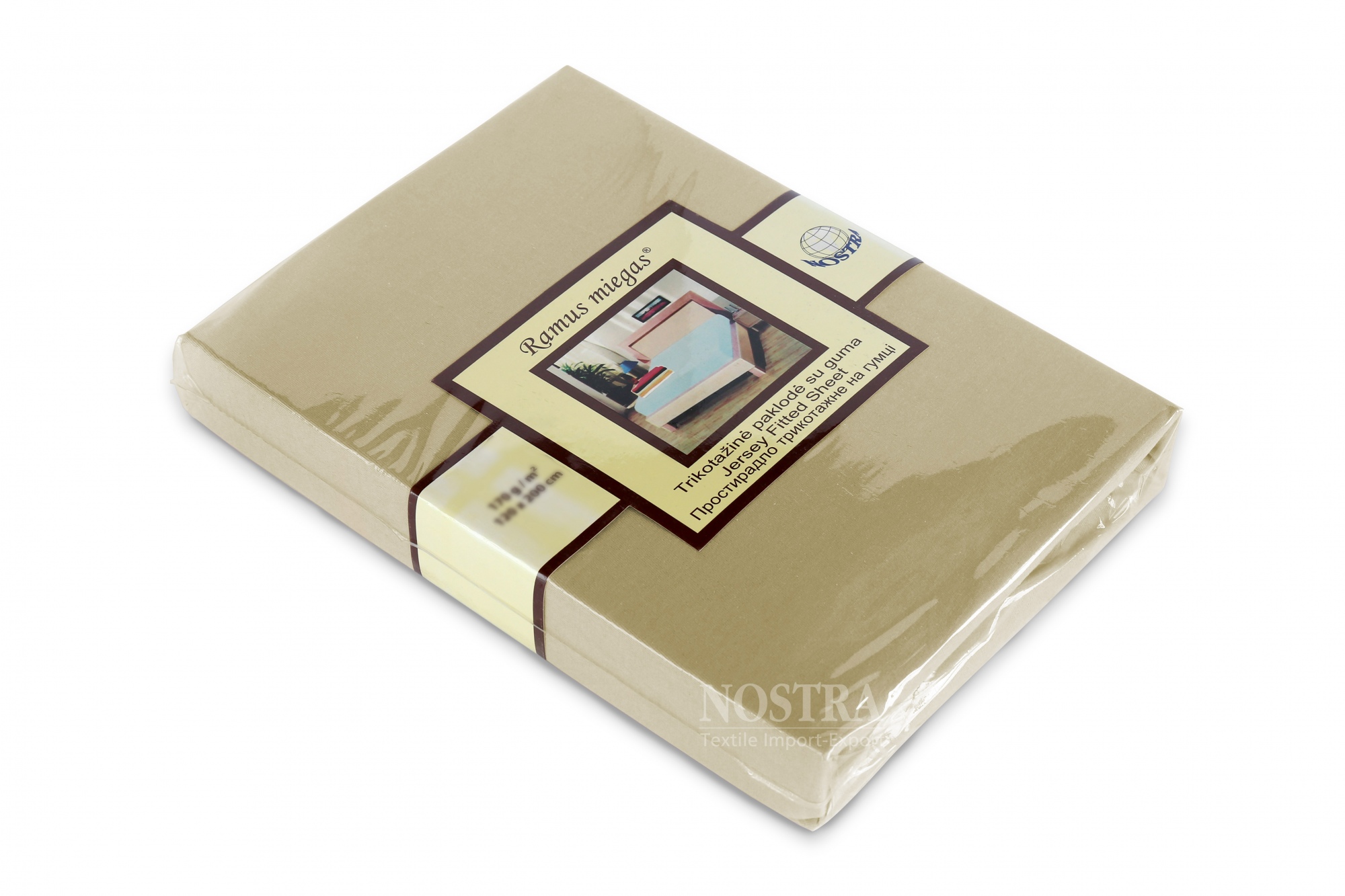 Fitted sheet Pastel olive Простыня на резинке трикотаж Оливковая